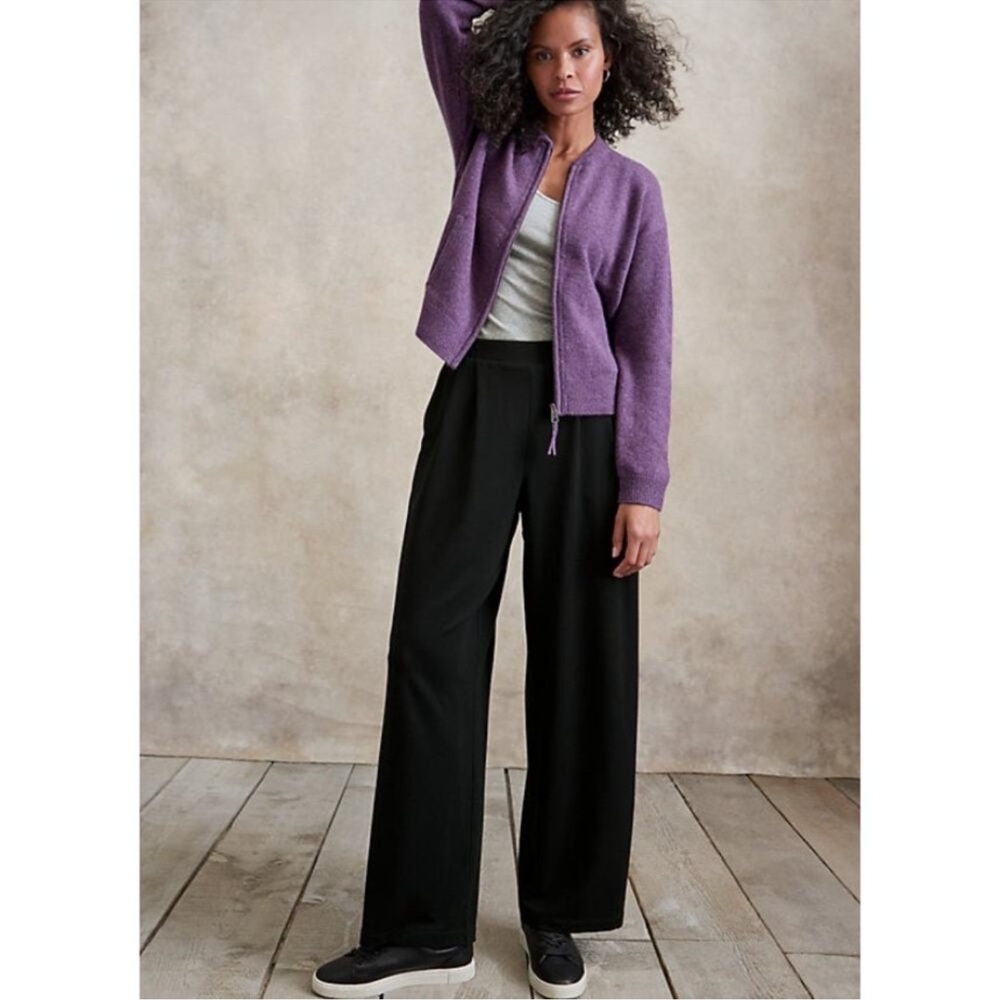 Garnet Hill Wide-Leg Black Trousers